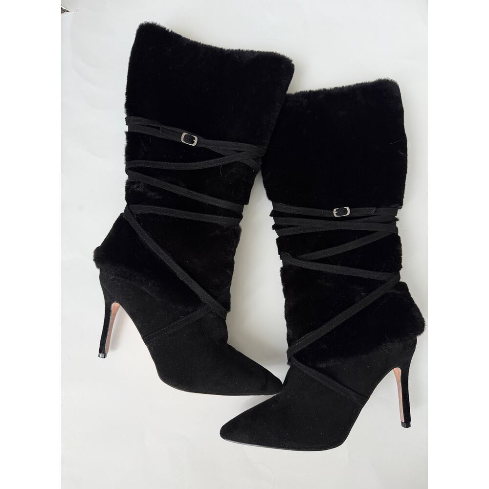 catherine malandrino fur knee high boots | sz 7.5